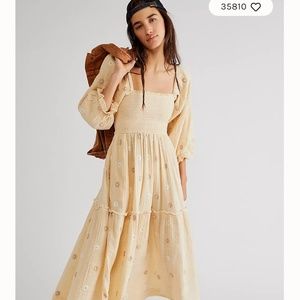 Free People Dahlia Embroidered Maxi Dress